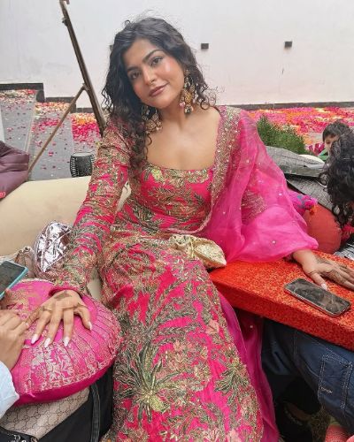 Georgette Silk Blend Digital Print Embroidered Suit with Organza Dupatta