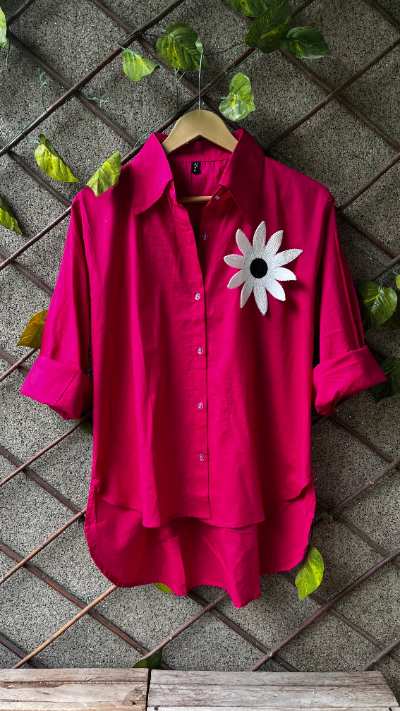 Daisy Embellished Cotton Shirt