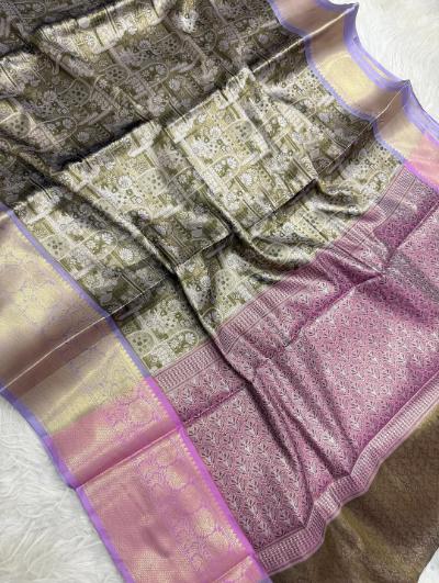 Banarasi Soft Tanchhui Silk Saree with Brocade Blouse