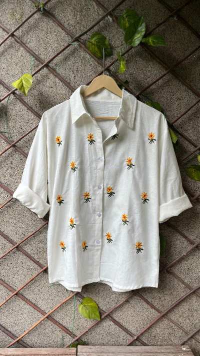 Sunflower Embroidered Shirt