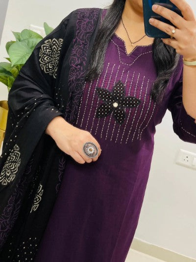 Designer Dhabu Cotton Suit set