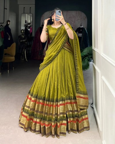 NIRUPA Chanderi Zari Weaving Lehenga Choli
