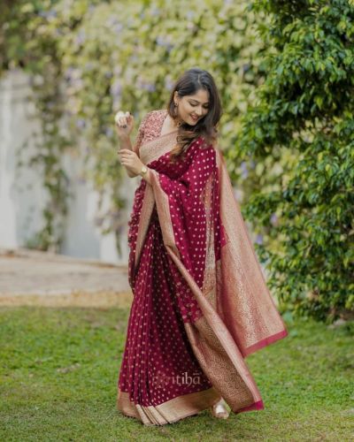 Soft Lichi Silk Jacquard Saree