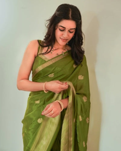 Mysore Silk Crepe Saree with Jacquard Peacock Motifs