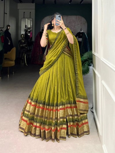 NIRUPA Chanderi Zari Weaving Lehenga Choli