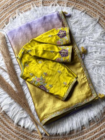 Nita Ambani Inspired Premium Space Silk Saree with Coding and Sequence Work