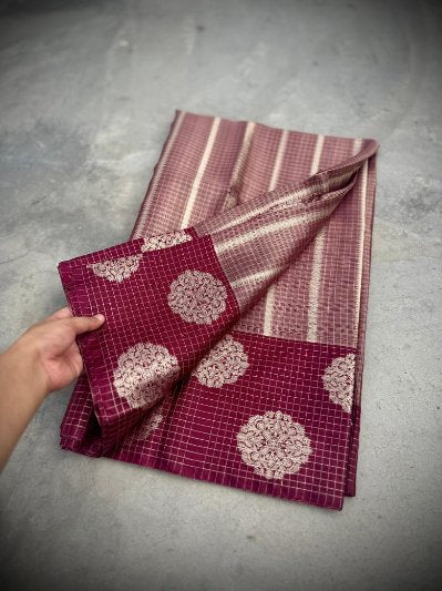 Banarasi Soft Tissue Silk Saree with Brocade Blouse