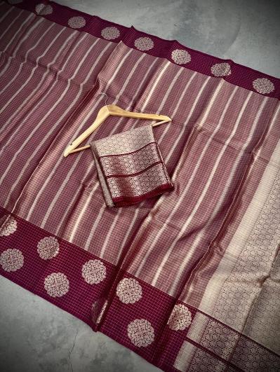 Banarasi Soft Tissue Silk Saree with Brocade Blouse