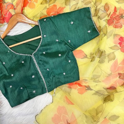 Sareewala Hand-Painted Soft Organza Saree with Embroidered Border