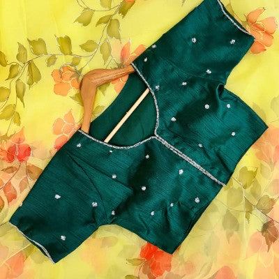 Sareewala Hand-Painted Soft Organza Saree with Embroidered Border