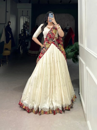 Varnika Lehenga Choli with Sequins and Kalamkari Print