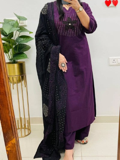 Designer Dhabu Cotton Suit set