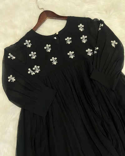 Blooming Georgette Kurti with Handwork