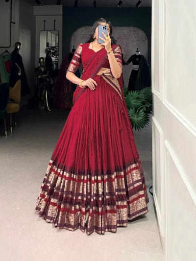 NIRUPA Chanderi Zari Weaving Lehenga Choli