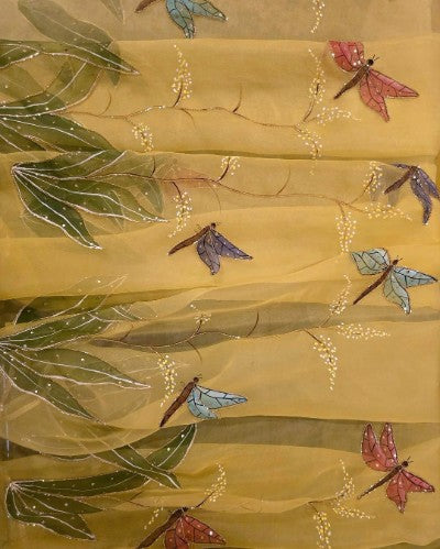 Mulmul Organza Saree with Handwork and Silk Blouse