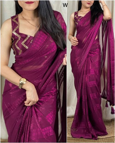 Ayana by Sareewala Georgette Saree with Designer Blouse