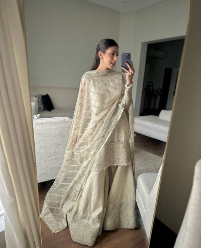 Beautiful Sharara Set with Zari Embroidery