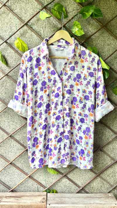 Baggy Style Printed Mulmul Shirt - E Series