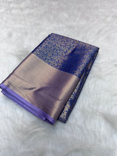 Kanchi Pattu Silk Weaving Design Saree with Brocade Blouse