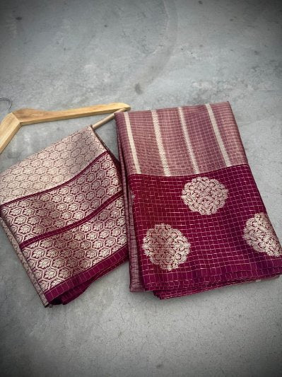 Banarasi Soft Tissue Silk Saree with Brocade Blouse