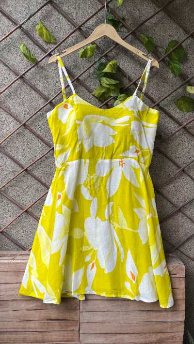 Back Knotted Printed Dress